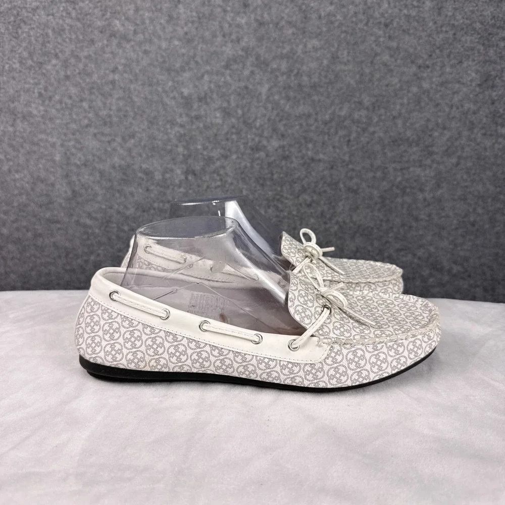 Daisy Fuentes Loafers Deja 9.5W Monogram Logo Print Bow Detail Slip On